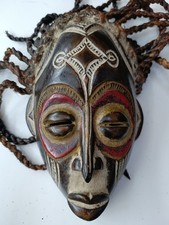 african tribal wall wooden mask from Angola