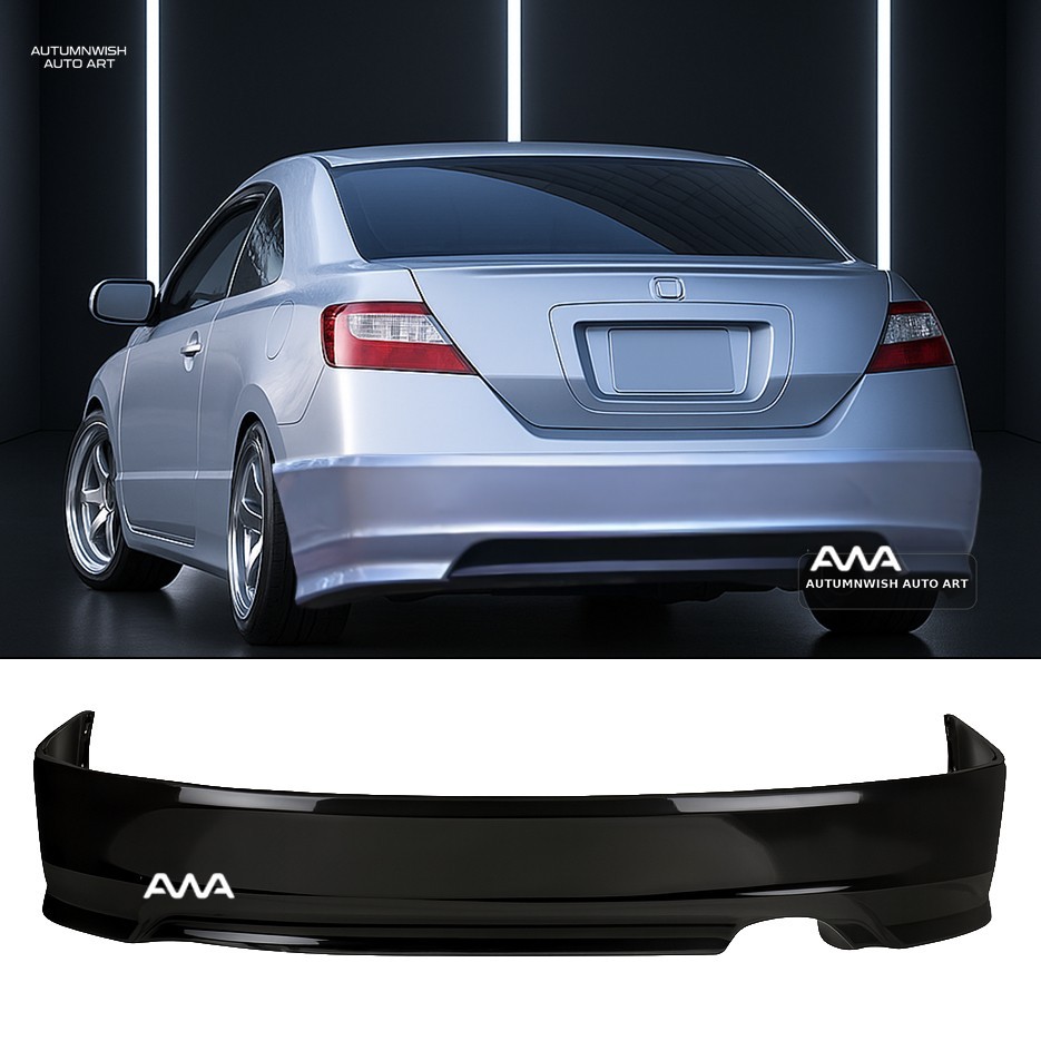 Fit 06-11 Honda Civic 2Dr Coupe HFP Style Unpainted Rear Bumper Lip Spoiler