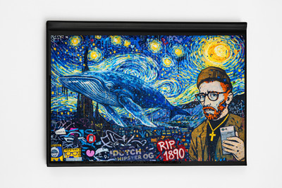 A5 Sketchbook Graffiti Starry nightCover  100pg Urban Art Notebook Van Gogh