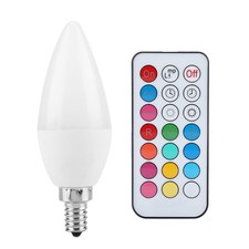 E12RGB+Warm White)3W Multi Color Changing LED Candle Light Bulb AC85-265V With