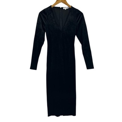 good american black dress Good American Satin Ruched Tie-Strap Maxi Dress