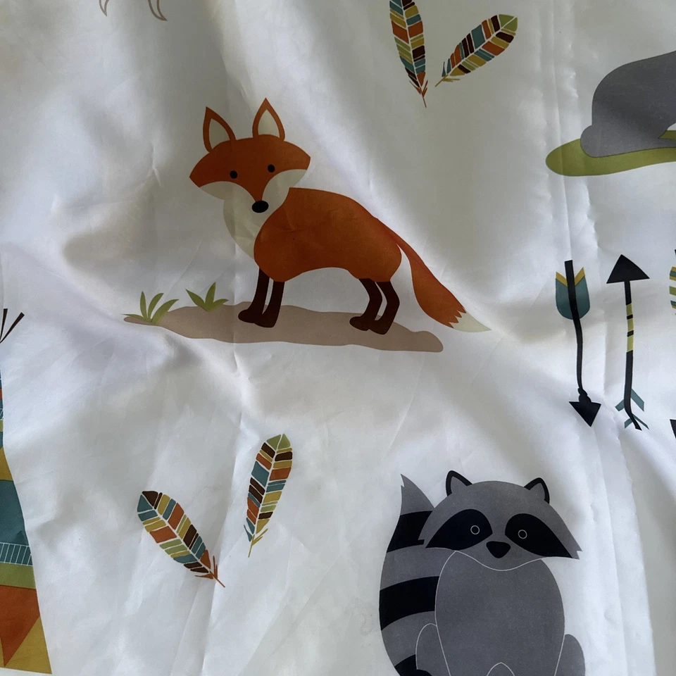 Cortina de ducha Fox mapache bosque criaturas animales del bosque 70x72 usada en excelente estado pilares Foto 4 de 4