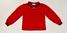 Vintage Girls Shirt OshKosh Size 5 80s Red Scalloped Collar Daisies Made USA