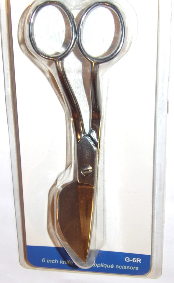 NEW GINGHER 6-INCH KNIFE EDGE APPLIQUÉ SCISSORS! DROP-FORGED/CHROME PLATE~ITALY - Image 2 of 4