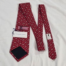 Vineyard Vines NWT Silk Duck Dog Pattern Necktie Red Men's Hunting Novelty
