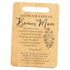 Mothers Day Gifts for Bonus Mom, Recipe for a Special Bonus Mom Cutting Board,