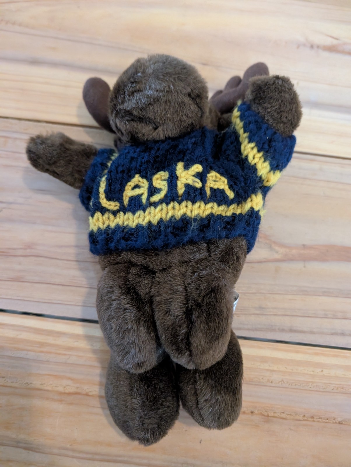 Alaska Moose Plush Stuffed Animal W/ Knit Sweater Artic Circle Enterprises Brown