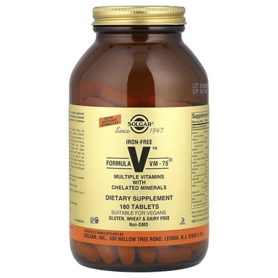 Formula V  VM-75 , Multiple Vitamins with Chelated Minerals, Iron-Free, 180