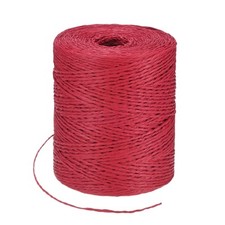 328 Yards 1.5mm Raffia Yarn Paper Ribbon Round String for DIY Red 