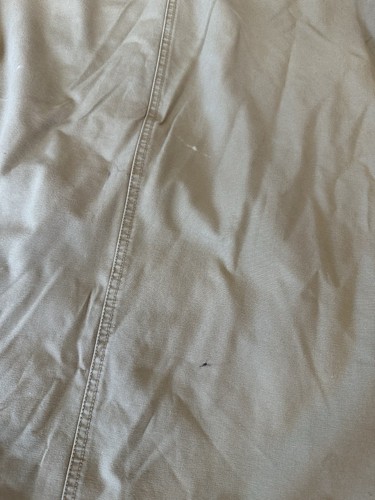 LL Bean Jacket Womens XL Beige Canvas Chore Barn Coat Corduroy Collar Button Up - Picture 11 of 11