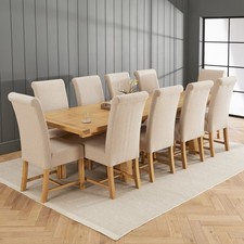 Dining Table Set 10 Boucle Dining Chair Marbury Classic Oak Extending Trestle 
