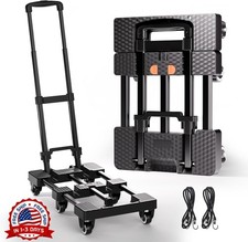 Carretilla plegable de 500lbs, portátil y resistente, con 2 cuerdas elásticas.
