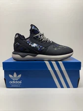 Adidas Tubular Runner Tennis Shoes Q16463 Rare Shoes Blue Floral Mens Size 8.5