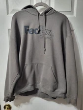 FedEx Gildan Soft Style Gray With White Logo XL Long Sleeve Hoodie Pre-owned