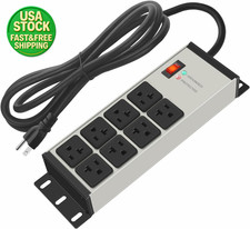 Heavy Duty 20A Power Strip Surge Protector 8 Outlet 6FT Cord for Shop Garage