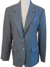 PENDLETON WOOLEN MILLS WOMENS VIRGIN WOOL GRAY BLAZER CAREER JACKET SPORTS 14P
