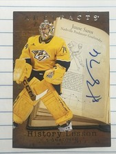 2025-26 UD Artifacts History Lesson Signatures HL-4B Juuse Saros Nashville Preds