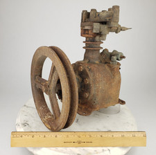 Vintage Sprężarka powietrza 9024 - Przemysłowe koło pasowe pompy steampunkowej