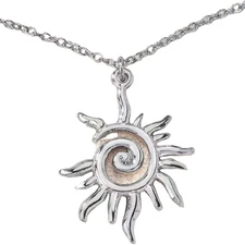 Unisex Vintage Sun Spiral Pendant Necklace Couple Hollow Out Choker Trendy