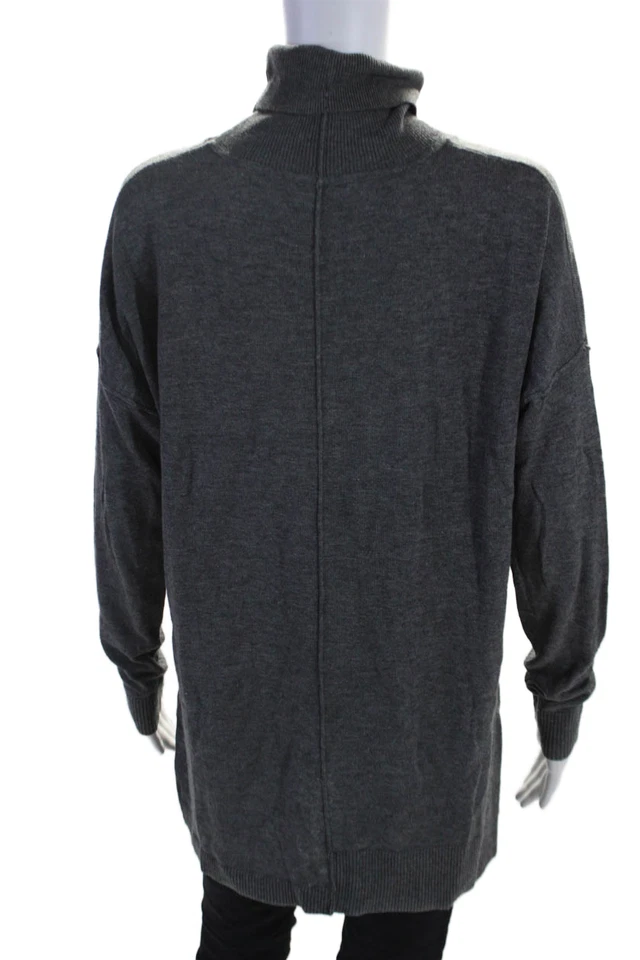 Feel The Piece Womens Long Sleeve Turtleneck Sweater Gray Size Medium - Image 3 of 4