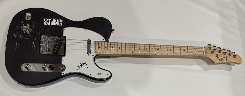 THE ICON STING SIGNED CUSTOM ELECTRIC GUITAR WWF WWE HOF PSA COA