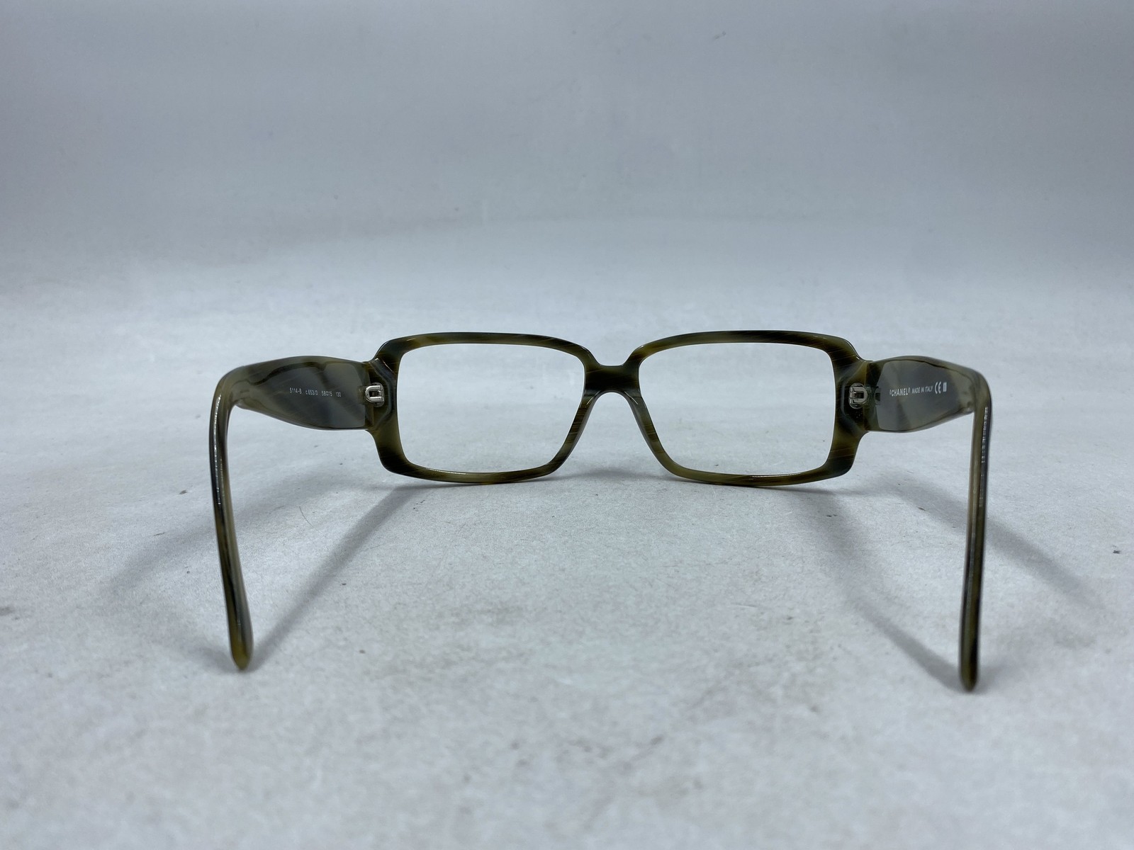 Chanel Black Patterned Rectangular Eyewear Glasses - image 3