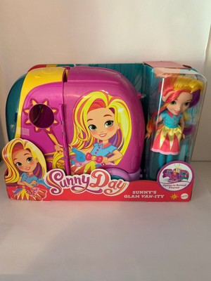 sunny day glam vanity rolling vehicle with doll