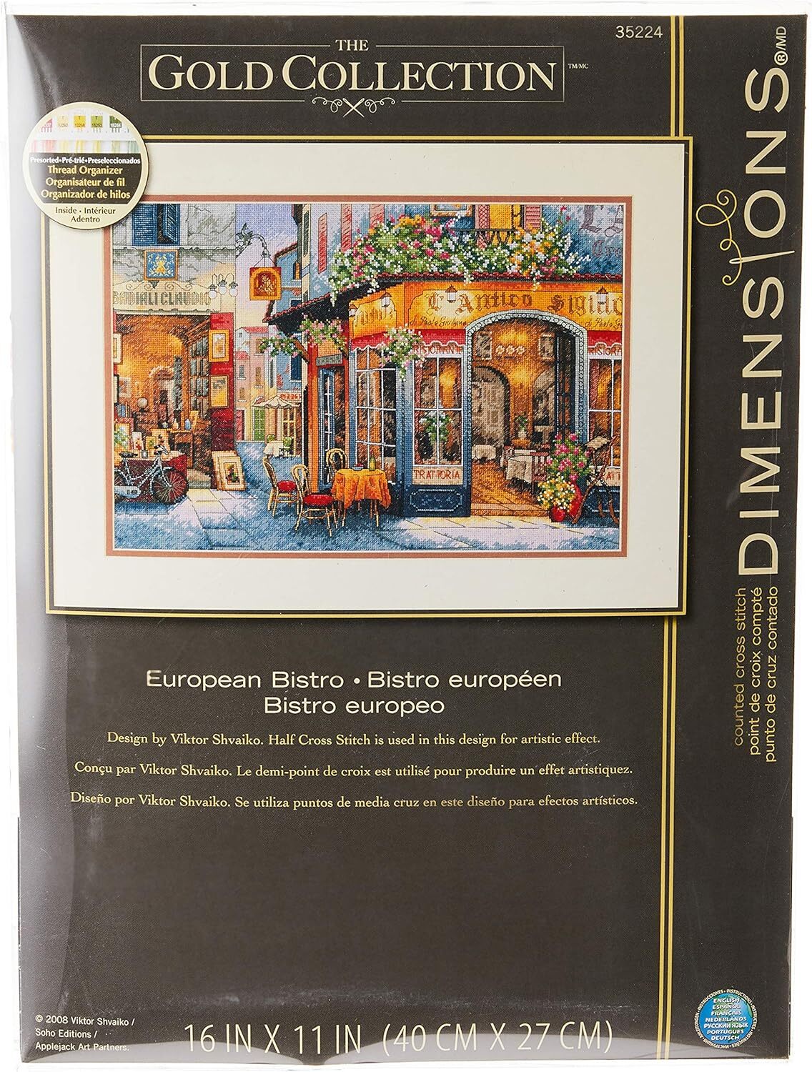 Dimensions Gold Collection Counted Cross Stitch Kit, European Bistro, 16 Count D