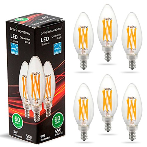 Brite Innovations LED Chandelier Bulb 60 Watt Equivalent Dimmable Warm White - Picture 28 of 51
