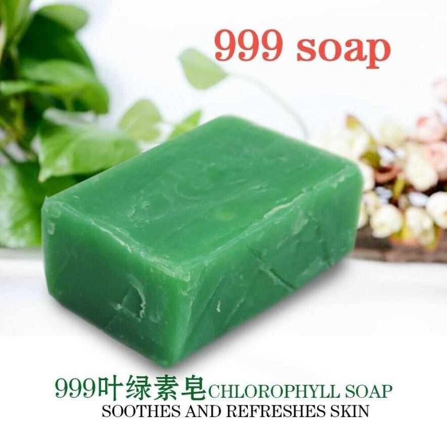 2 Bars 999 CHLOROPHYLL SOAP For Itchy Skin Problems Treats Eczema FREE