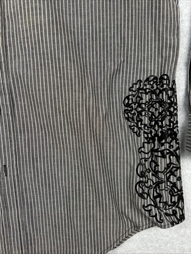Long Sleeve Shirt Structure Floral Design Men’s Button Down Pinstriped Size XL - Picture 4 of 18