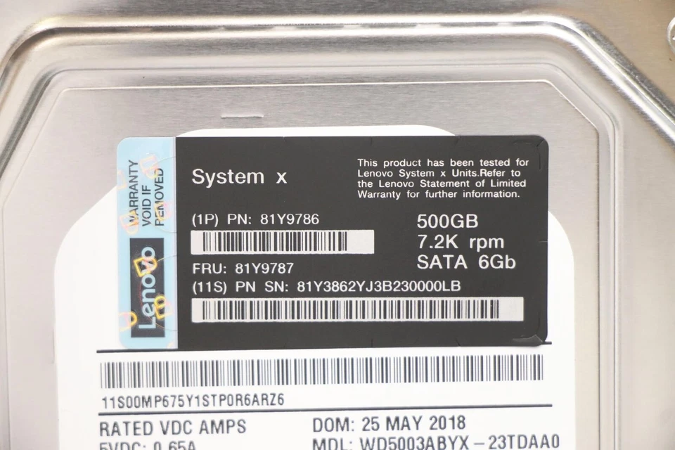 Lenovo 500GB 81Y9786 3.5'' SATA 7.2K 81Y9787 6Gbs X3650 M4 M5 HDD Hard Drive - Image 2 of 4