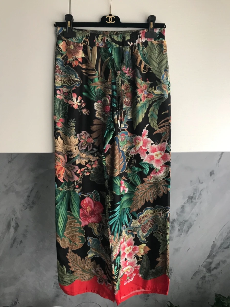 SEVENTY PANTALONI DONNA TG. 38 italiana STAMPA FLOREALE IN POLIESTERE