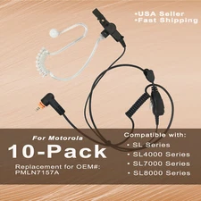 10x Acoustic PTT Mic Earpiece for Motorola Radios PMLN7158 SL3500 SL7550e SL300