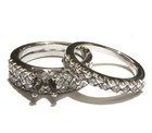14k white gold 1.50ct semi mount diamond engagement ring 2 wedding bands 10.9g 6 — photo 3