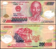 Vietnamese Dong 1 Million (5 x 200,000) USA Seller - Circulated - COA