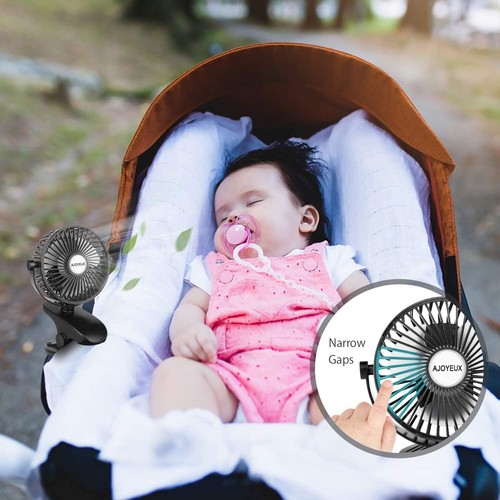 Battery Operated Clip on Fan for Baby Stroller Car Seat Personal Camping - Picture 2 of 8