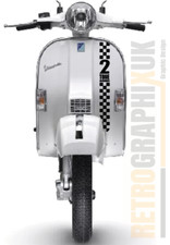 Scooter Leg Shield Sticker Checker Stripe for Vespa PX Trojan Skins Two Tone