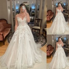 Sexy Lace Appliques A Line Wedding Dresses with Straps A Line Bridal Gowns