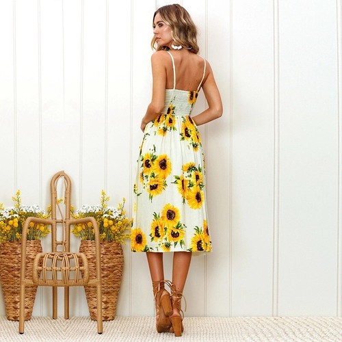 bohemian sunflower dress