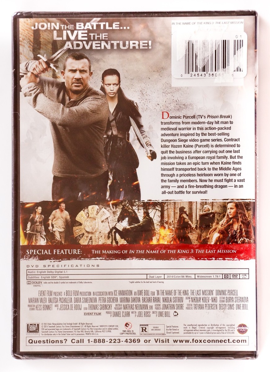 In the Name of the King 3: The Last Mission (DVD 2014) Dominic