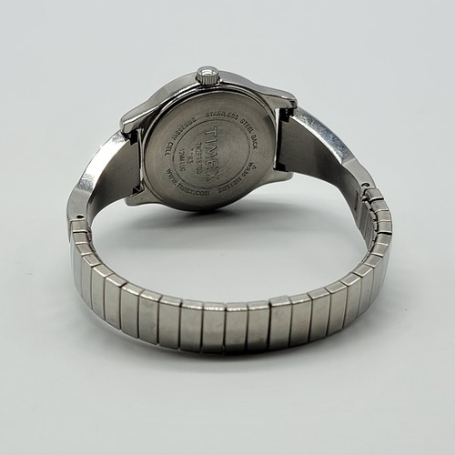 Timex Damenuhr 25mm Zifferblatt silberfarben Edelstahl Stretchband neue Batterie* - Bild 5 von 14
