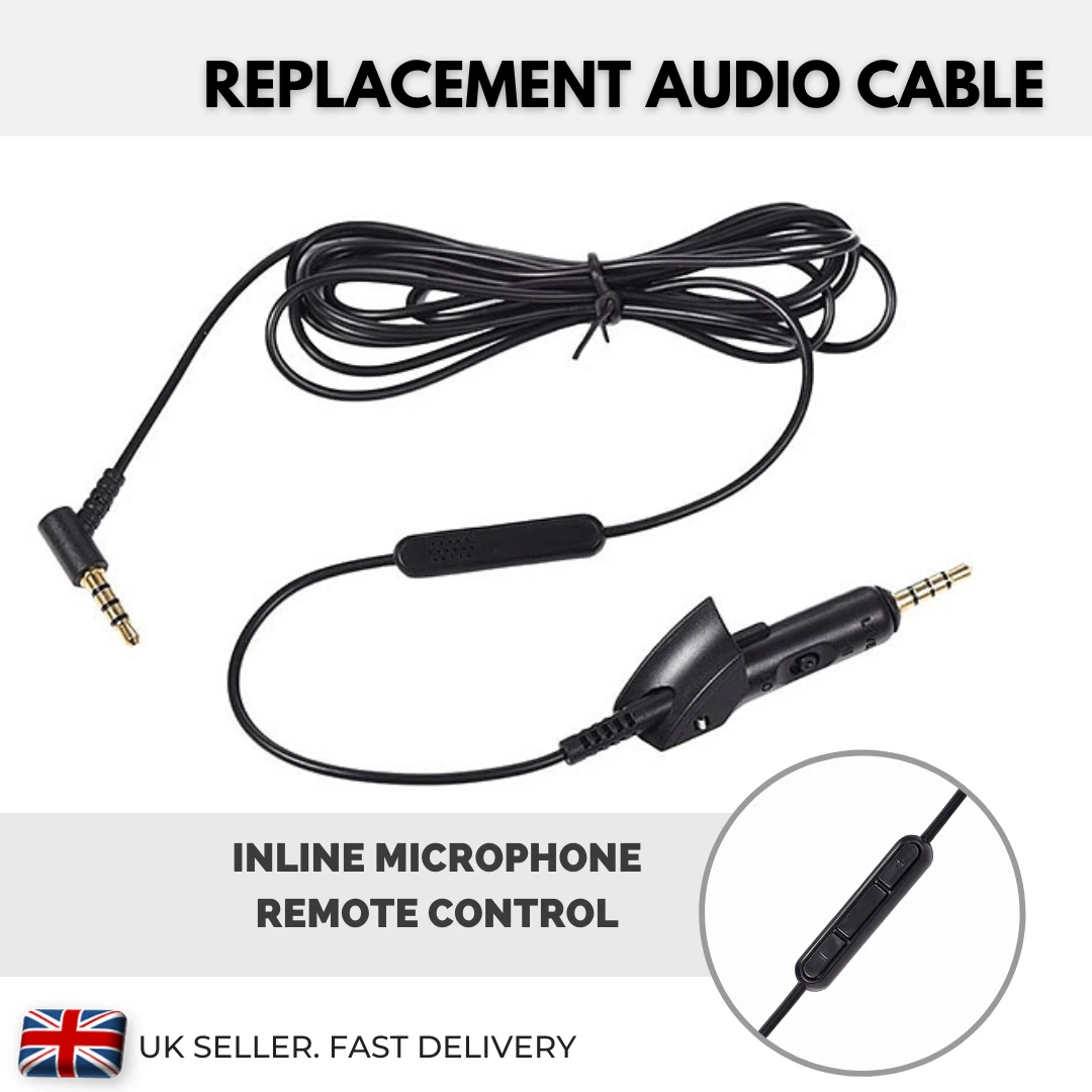 QC15 Cable Replacement with Mic for BOSE Headphones inline microphone remote QC2