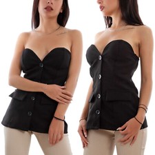 TOOCOOL FI-10349 Women's Elegant Single Breasted Bandeau Bustier Top Pouch