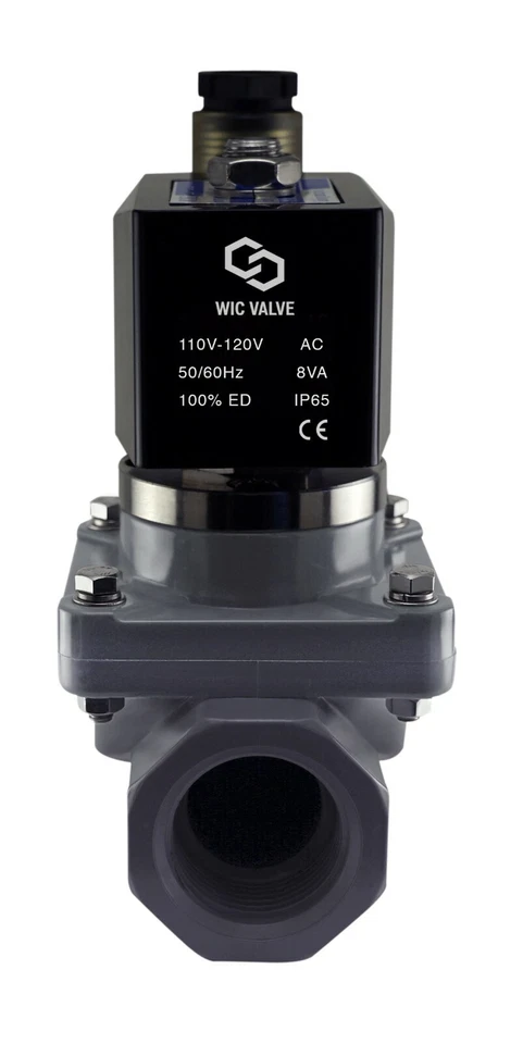 1/2" Anti Corrosion Salt Water Acid Resistant Solenoid CPVC Valve NC 110V AC - Image 2 of 3