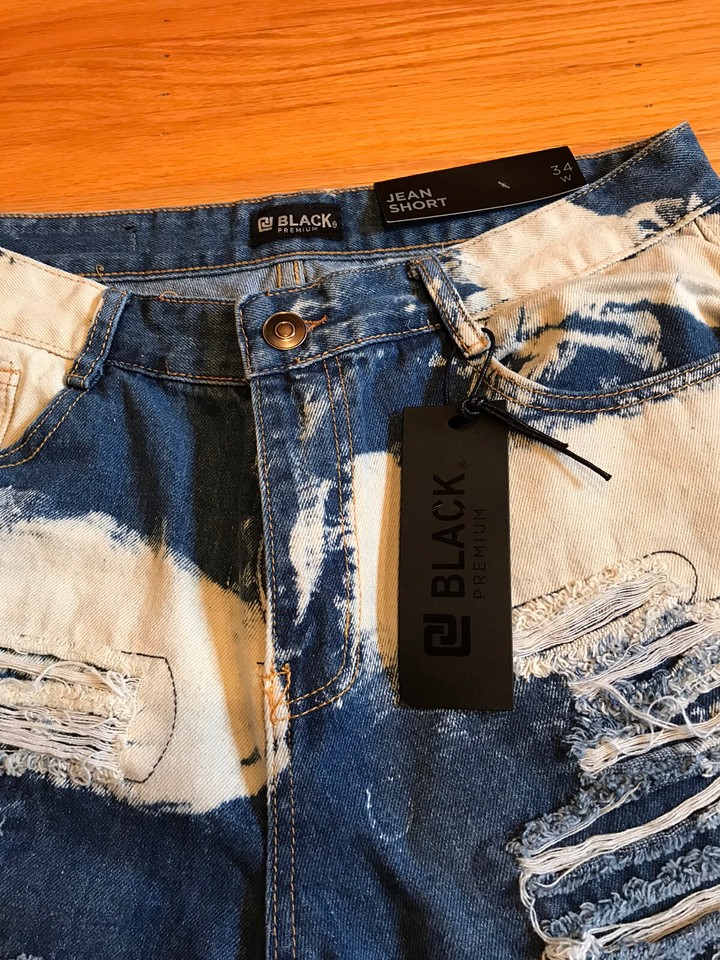 BLACK PREMIUM MENS DESIGNER JEAN SHORTS SZ 34W BRAND NEW WITH TAGS eBay