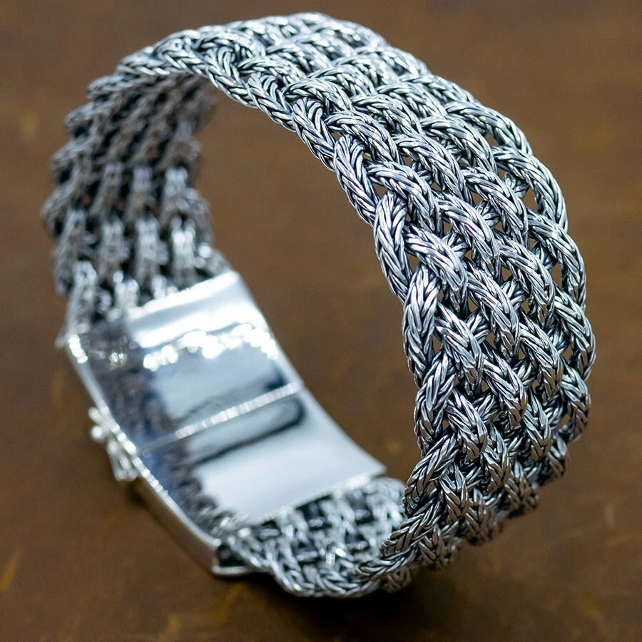 Sterling silver on sale woven bracelet
