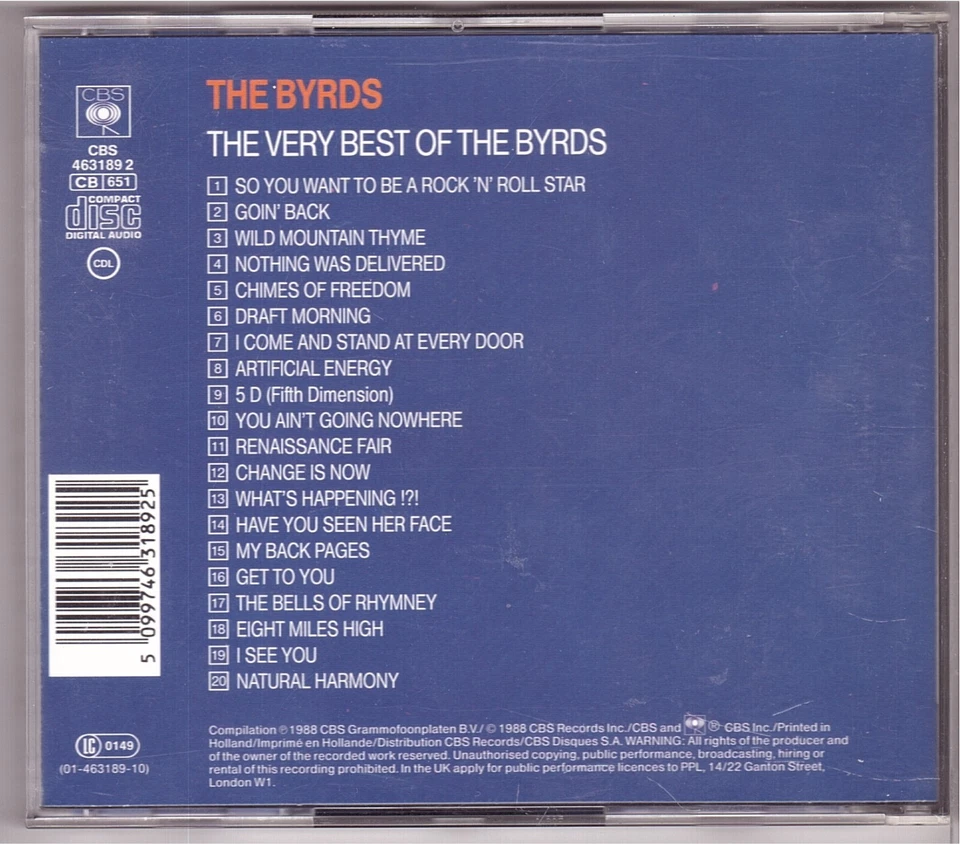 The Byrds - The Very Best Of The Byrds (CD 1988) - Bild 2 von 3