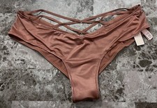 NWT VICTORIA'S SECRET MAUVE SATIN SMOOTH STRAPPY BACK HIGH LEG CHEEKY PANTIES