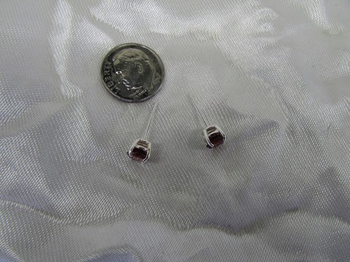 Sterling Silver 6MM Round Natural Amethyst,Garnet,Topaz,Labradorite Earrings - Picture 16 of 18